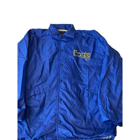 Vintage Advertising Jacket Eagle Pack Pet Food Large Blue Dunbrook Pla Jac Nylon - Picture 1 of 7